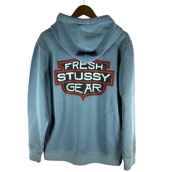Stussy Y2K Baby Blue Harley Davidson Parody Logo Men’s M - Designer Streetwear - Picture 1 of 12